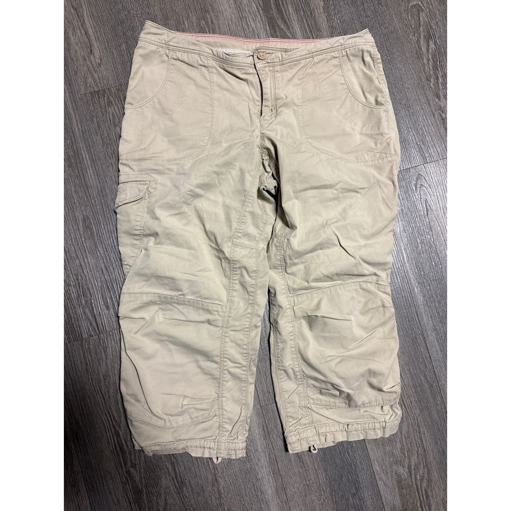 The North Face Womens Khaki Cargo Capri Pants Size 8 Tan Cropped A7RC S13